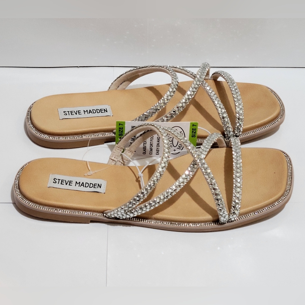 Steve Madden Silver Strappy Sandals